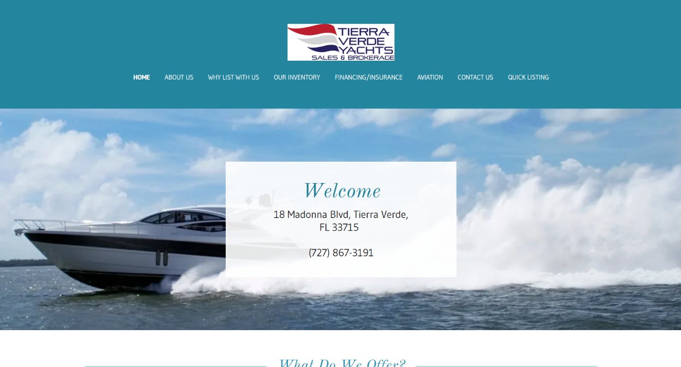 Tierre Verde Yachts website